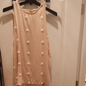 ePretty  Xl Cream Top with Pom Pom Accents Nwt